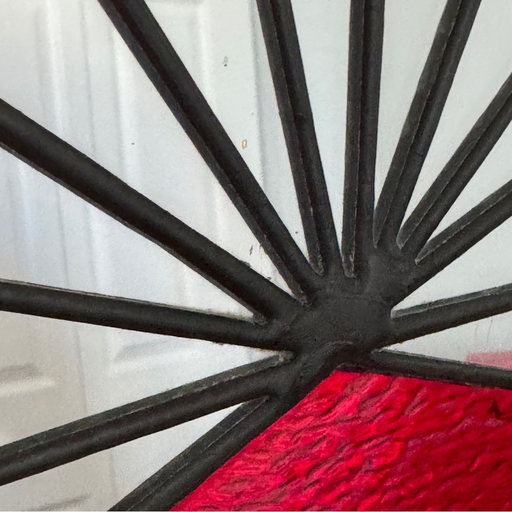 VTG Cathedral Style Arched Sunburst Stained Glass Mirror - Picture 6 of 9